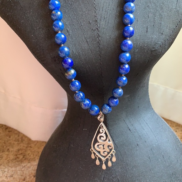 Sterling Silver Lapis Lazuli Necklace - Picture 4 of 5